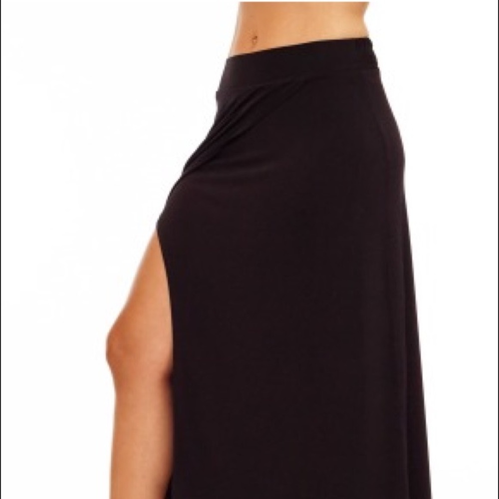 Black faux wrap skirt by Veronica M